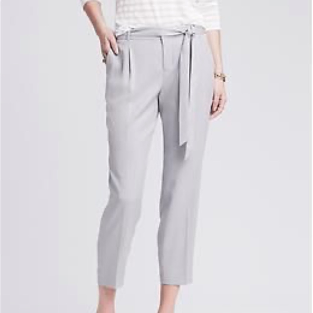 NEW Banana Republic Tie Front grey work pants SZ 6